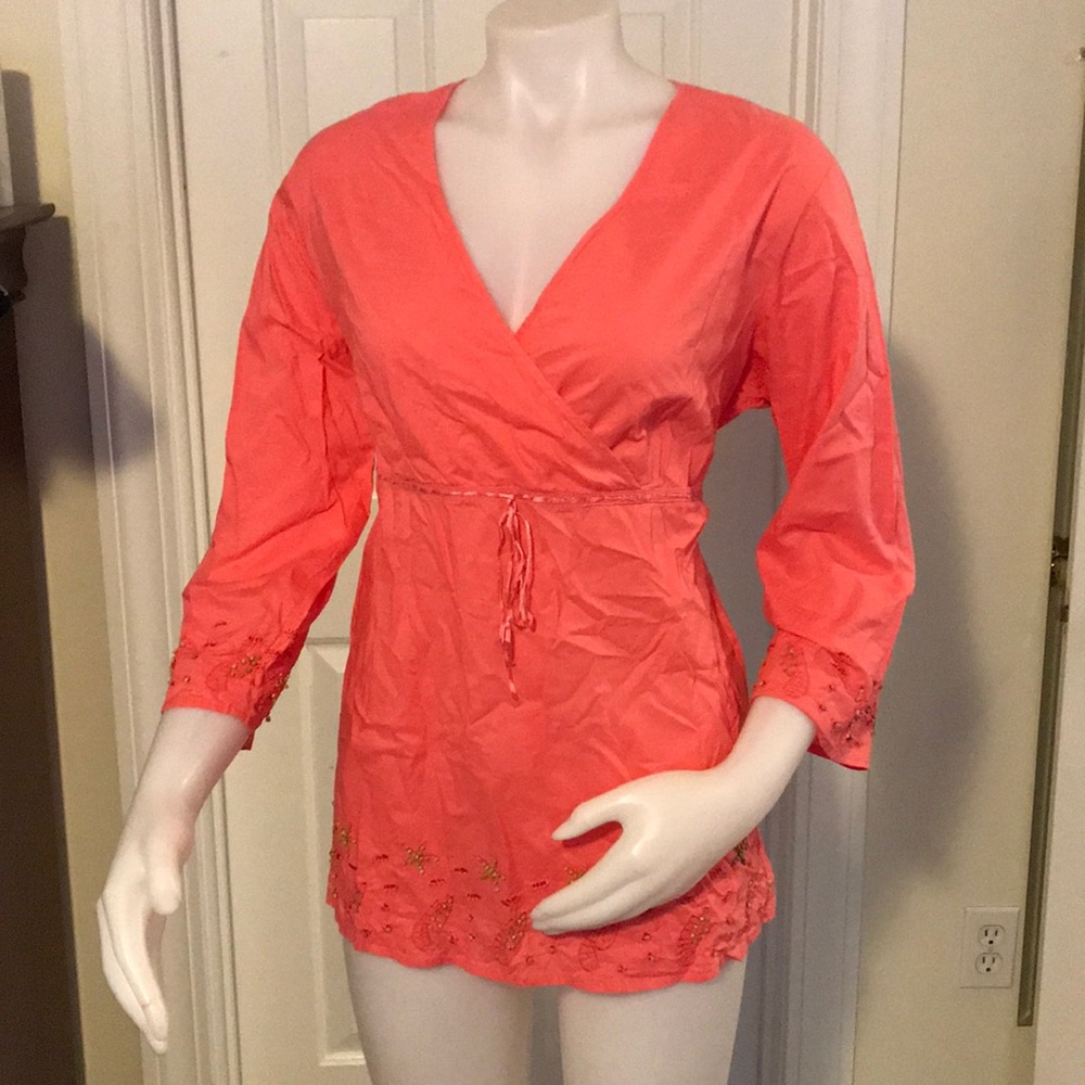 Maternity Cross-Over Empire Waist Blouse